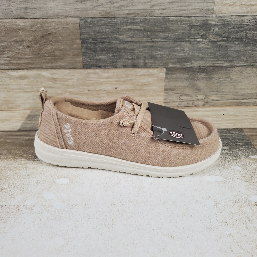 Hey Dude Wendy Cozy Wool Womens Loafer Shoes Sz 7 Sesame Slip On Comfort